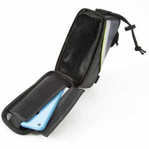 Fahrradtasche mit Rahmen-Befestigung für Smartphones schwarz/grau/grün 18 x 8,5 x 8,5 cm