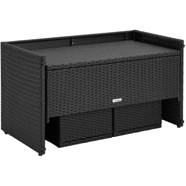 2-in-1-Rattanlounge-Set Monopoli schwarz