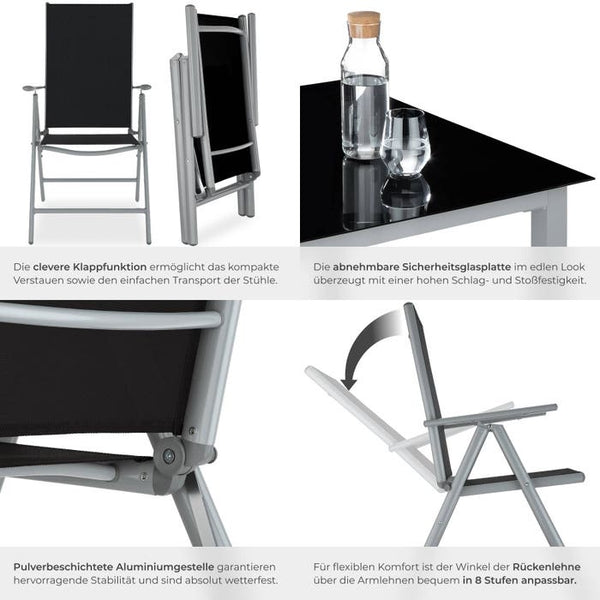 Aluminium Sitzgruppe Stabia silber