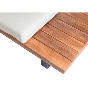 Garten-Garnitur Sitzgruppe Lounge-Set, Spun Poly Akazie Holz MVG Alu ~ hellbraun, Polster cremeweiss