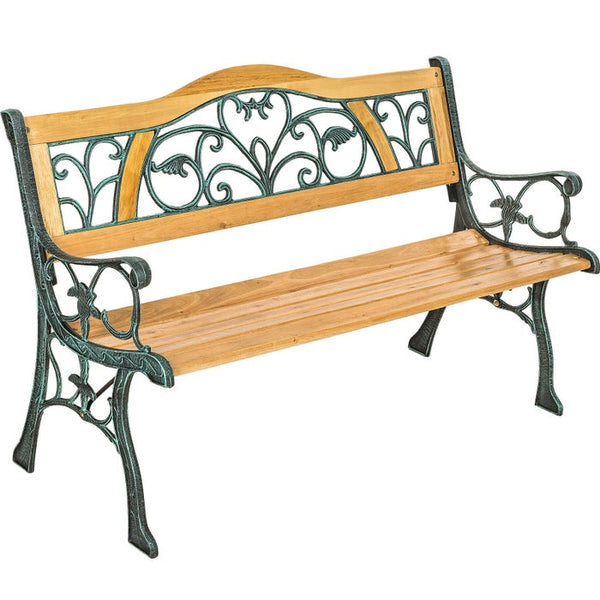 Gartenbank Kathi aus Holz und Gusseisen