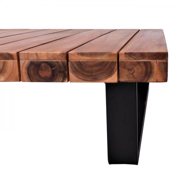 Garten-Garnitur HWC-H54, Garnitur Sitzgruppe Lounge-Set, Spun Poly Akazie Holz MVG Alu ~ braun, Polster dunkelgrau