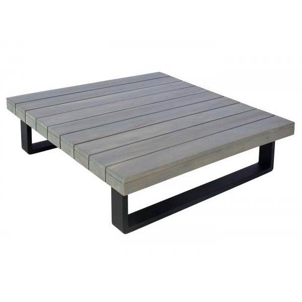 Garten-Garnitur mit Sessel Lounge-Set Sofa, Spun Poly Akazie Holz MVG Aluminium ~ grau, Polster dunkelgrau