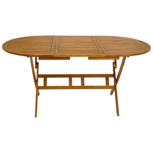 Klapptisch BENITA 85x160cm oval, Akazie geölt