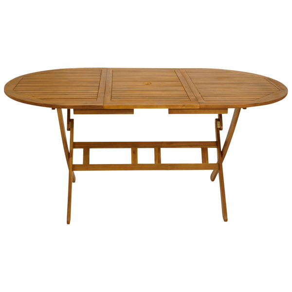 Klapptisch BENITA 85x160cm oval, Akazie geölt
