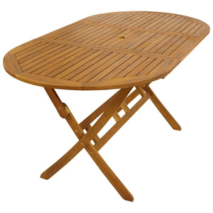 Klapptisch BENITA 85x160cm oval, Akazie geölt