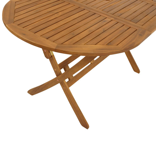 Klapptisch BENITA 85x160cm oval, Akazie geölt