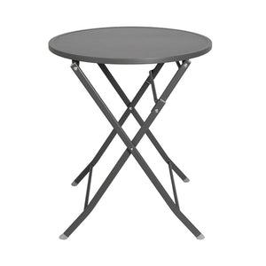 CONTINI Gartentisch Rund mit 2 Stühlen Metall anthrazit