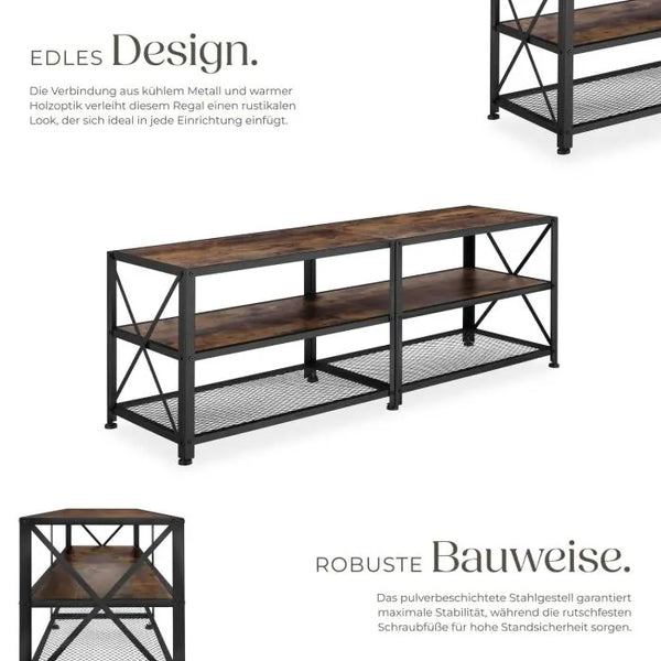 TV-Regal Chicago Industrial Holz dunkel, rustikal 141 cm