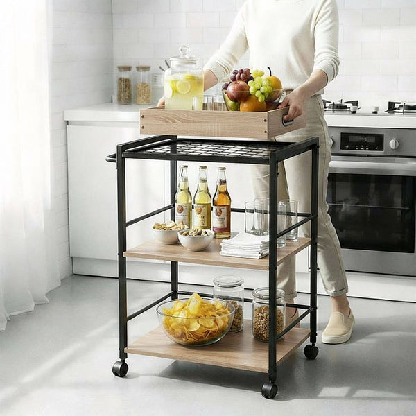 Servierwagen Worcester Industrial Holz hell, Eiche Sonoma