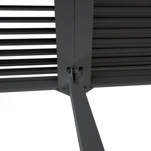 Alu Pergola HWC-L41 mit 6x Seitenwand, Lamellen-Pavillon, stabiles 8cm-Metall-Gestell 3x6m ~ anthrazit