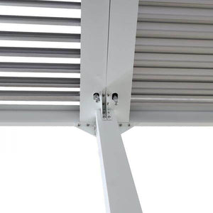Alu Pergola HWC-L41 mit 3x Seitenwand, Lamellen-Pavillon, stabiles 8cm-Metall-Gestell 3x6m ~ weiss