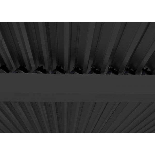 Alu Pergola HWC-L41 mit 3x Seitenwand, Lamellen-Pavillon, stabiles 8cm-Metall-Gestell 3x6m ~ anthrazit