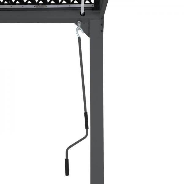 Alu Pergola HWC-L41 mit 3x Seitenwand, Lamellen-Pavillon, stabiles 8cm-Metall-Gestell 3x6m ~ anthrazit