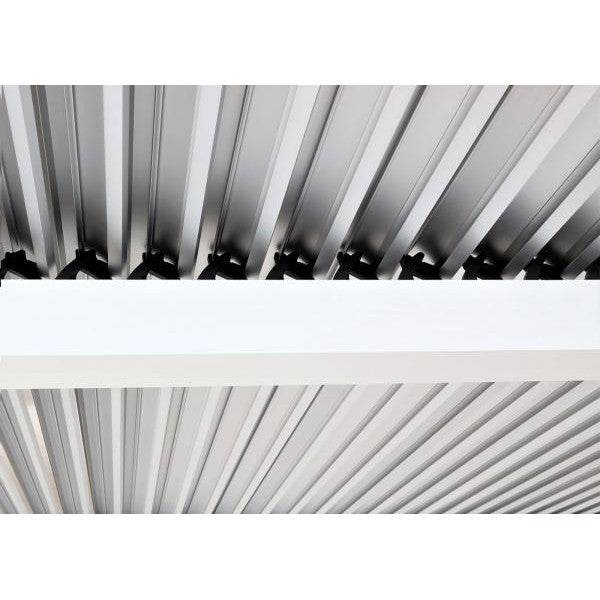 Alu Pergola HWC-L41 mit 3x Seitenwand, Lamellen-Pavillon, stabiles 8cm-Metall-Gestell 3x6m ~ weiss