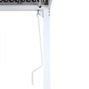 Alu Pergola HWC-L41 mit 3x Seitenwand, Lamellen-Pavillon, stabiles 8cm-Metall-Gestell 3x6m ~ weiss