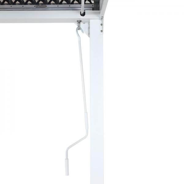 Alu Pergola HWC-L41 mit 3x Seitenwand, Lamellen-Pavillon, stabiles 8cm-Metall-Gestell 3x6m ~ weiss