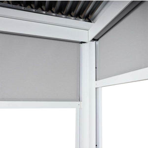 Alu Pergola HWC-L41 mit 3x Seitenwand, Lamellen-Pavillon, stabiles 8cm-Metall-Gestell 3x6m ~ weiss