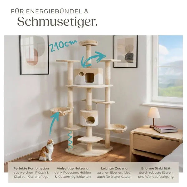 Kratzbaum Fippi beige/weiss 201 cm