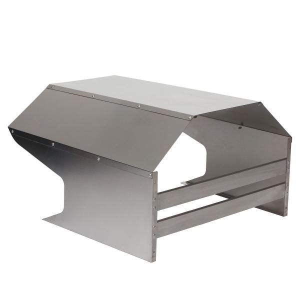 Mähroboter-Garage HWC-L43, Dach Unterstand für Rasenmäher, Metall 40x59x69cm ~ Edelstahl