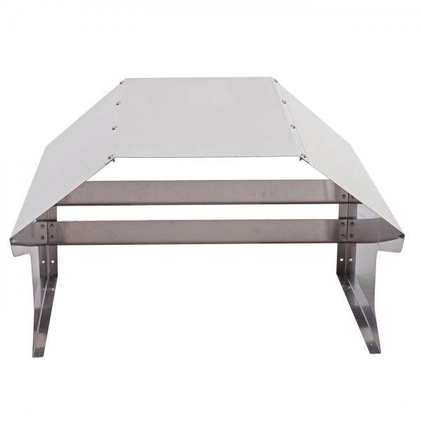 Mähroboter-Garage HWC-L43, Dach Unterstand für Rasenmäher, Metall 40x59x69cm ~ Edelstahl
