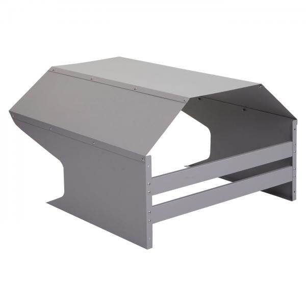 Mähroboter-Garage HWC-L43, Dach Unterstand für Rasenmäher, Metall 40x59x69cm ~ grau