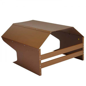 Mähroboter-Garage HWC-L43, Dach Unterstand für Rasenmäher, Metall 40x59x69cm ~ braun