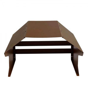 Mähroboter-Garage HWC-L43, Dach Unterstand für Rasenmäher, Metall 40x59x69cm ~ braun