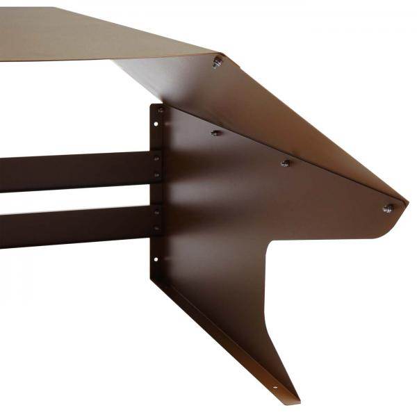 Mähroboter-Garage HWC-L43, Dach Unterstand für Rasenmäher, Metall 40x59x69cm ~ braun