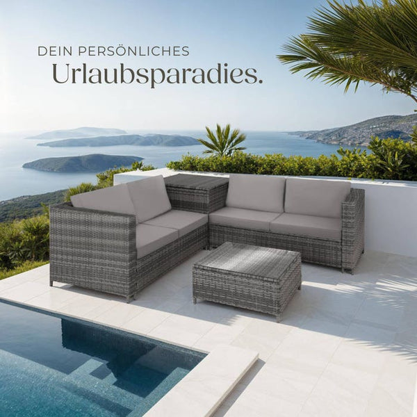 Rattan Lounge Siena grau/hellgrau