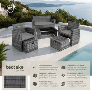 Rattan Sitzgruppe Modena grau