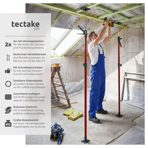 2er Set Teleskop-Deckenstützen rot 115 - 290 cm