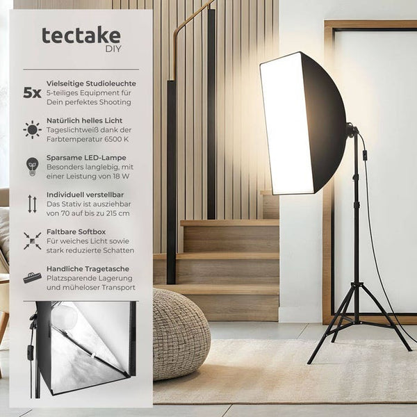 Studioleuchte mit Softbox und Stativ
