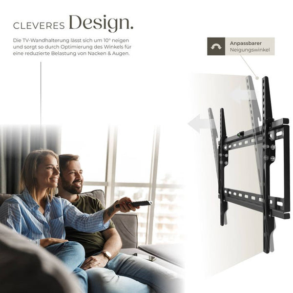 TV Wandhalterung neigbar für 32"" (81cm) - 65"" (165cm), VESA max.: 600x400, bis 70kg