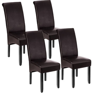 4 Esszimmerstühle, ergonomisch, massives Hartholz braun