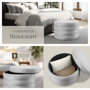 Sitzhocker mit Stauraum Altu XL Samtoptik grau