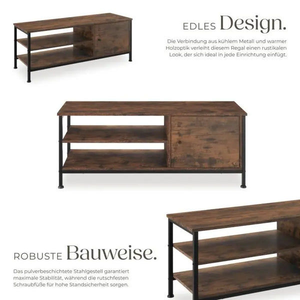 TV-Regal Durban Industrial Holz dunkel, rustikal 110 x 40 x 45,5 cm