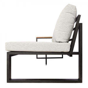 Garten-Garnitur HWC-L26, Gartenlounge Lounge-Set Sitzgruppe Sofa, Metall Akazie Holz MVG-zertifiziert ~ hellgrau