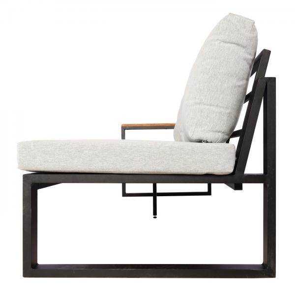 Garten-Garnitur HWC-L26, Gartenlounge Lounge-Set Sitzgruppe Sofa, Metall Akazie Holz MVG-zertifiziert ~ hellgrau