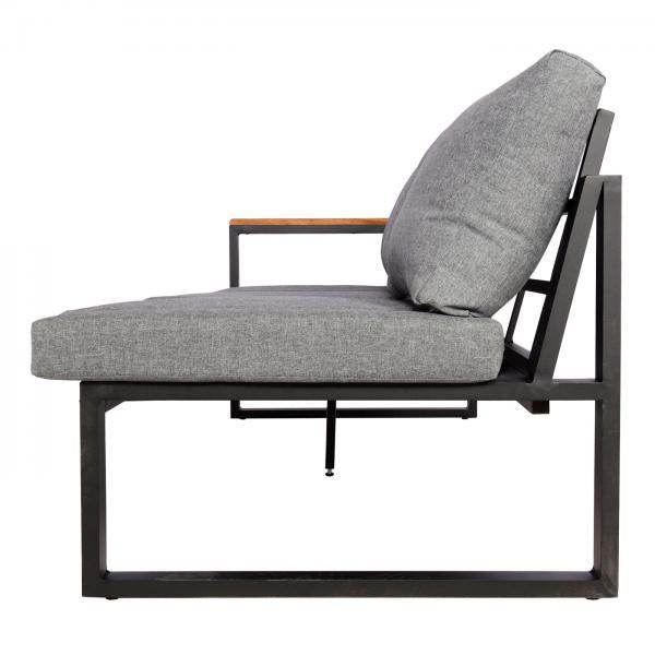 Garten-Garnitur HWC-L26, Gartenlounge Lounge-Set Sitzgruppe Sofa, Aluminium Akazie Holz MVG-zertifiziert ~ dunkelgrau