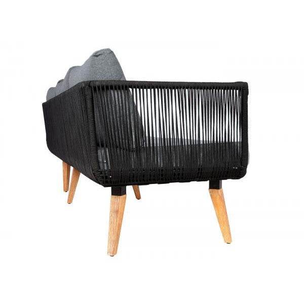 Garten-Garnitur HWC-L30, Garnitur Sitzgruppe Lounge-Set Sofa, Akazie Holz MVG-zertifiziert ~ Polster dunkelgrau