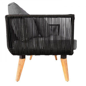 Garten-Garnitur HWC-L30, Garnitur Sitzgruppe Lounge-Set Sofa, Akazie Holz MVG-zertifiziert ~ Polster dunkelgrau