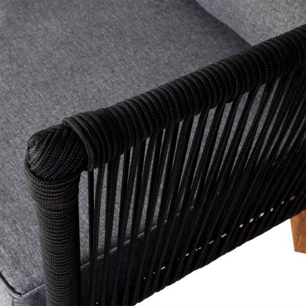 Garten-Garnitur HWC-L30, Garnitur Sitzgruppe Lounge-Set Sofa, Akazie Holz MVG-zertifiziert ~ Polster dunkelgrau
