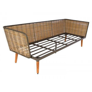 Gartengarnitur HWC-L31, Garnitur Lounge-Set Sofa Outdoor, Spun Poly Metall Poly-Rattan MVG-zertifiziert ~ hellgrau