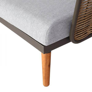 Gartengarnitur HWC-L31, Garnitur Lounge-Set Sofa Outdoor, Spun Poly Metall Poly-Rattan MVG-zertifiziert ~ hellgrau