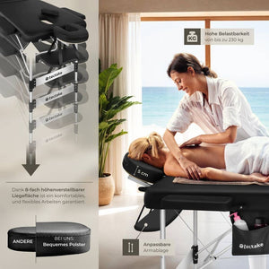 3 Zonen Massageliege Phuket schwarz