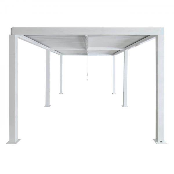 Pergola HWC-L46, Gartenpavillon Lamellen-Pavillon, 11cm-Aluminium-Gestell, Regenrinne sturmfest, 3x6m ~ weiss