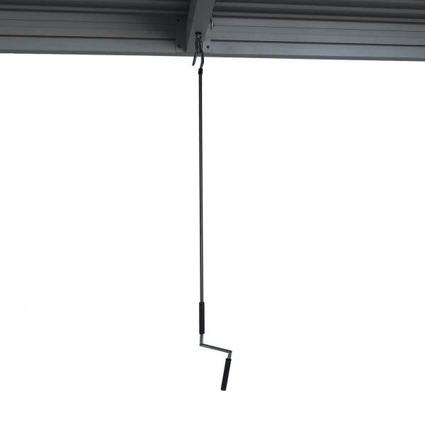 Pergola HWC-L46, Gartenpavillon Lamellen-Pavillon, 11cm-Aluminium-Gestell, Regenrinne sturmfest, 3x6m ~ anthrazit