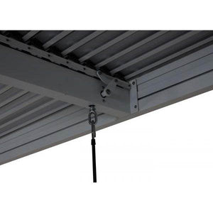 Pergola HWC-L46, Gartenpavillon Lamellen-Pavillon, 11cm-Aluminium-Gestell, Regenrinne sturmfest, 3x6m ~ anthrazit