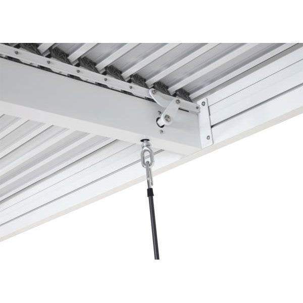 Pergola HWC-L46, Gartenpavillon Lamellen-Pavillon, 11cm-Aluminium-Gestell, Regenrinne sturmfest, 3x6m ~ weiss